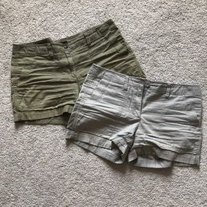 Loft 2 Pairs Cargo Shorts Olive Green Grey